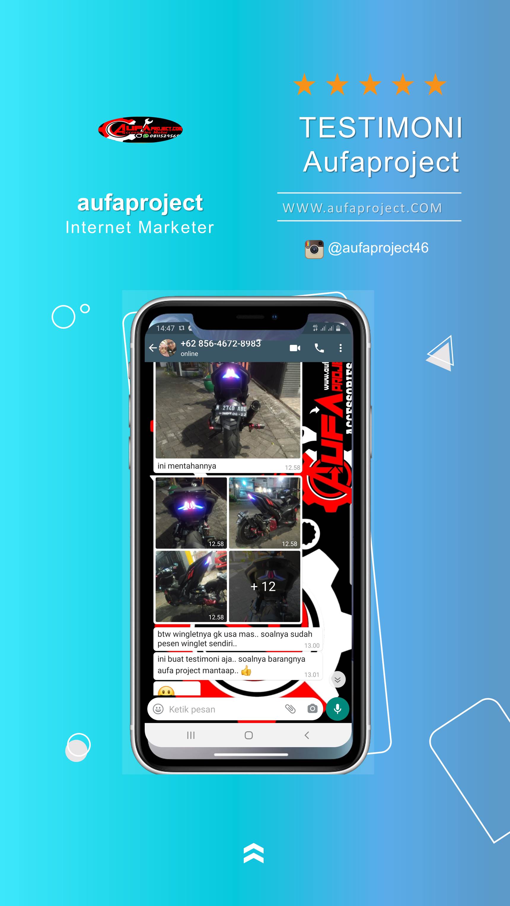 Bukti Testimoni Rina Wijaya - Undertail Aerox Potong Rangka